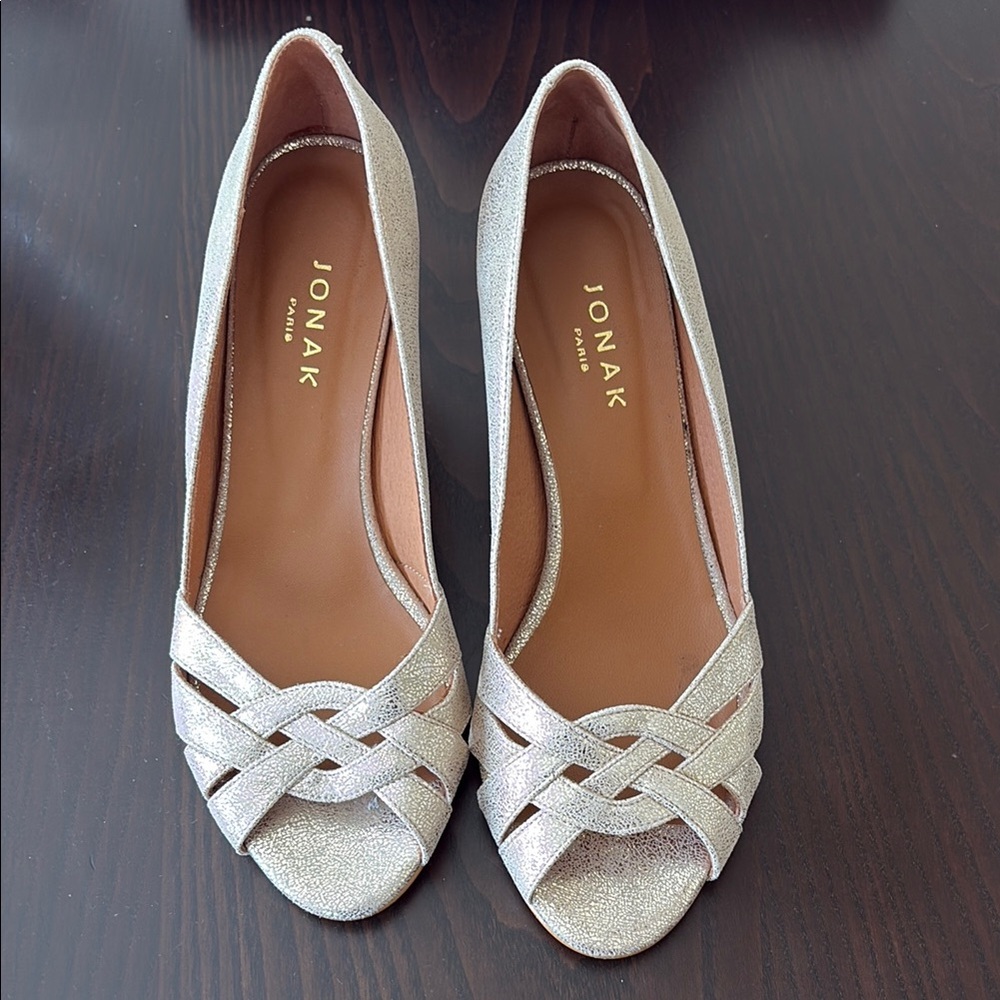 Women's light Gold  Peep-Toe Shoes New